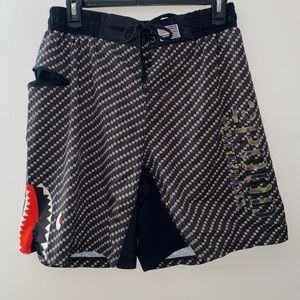 Grey Patterned 2Pood Men’s Lightweight Active Shorts [L]